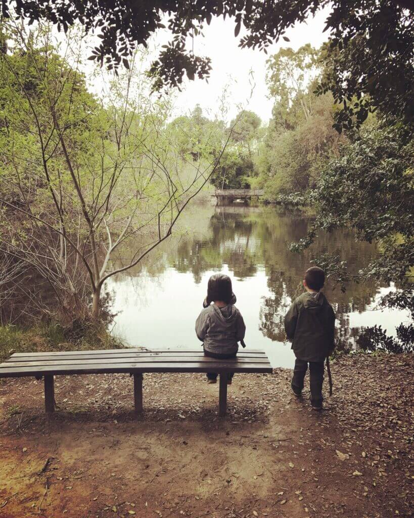 Kids on bench