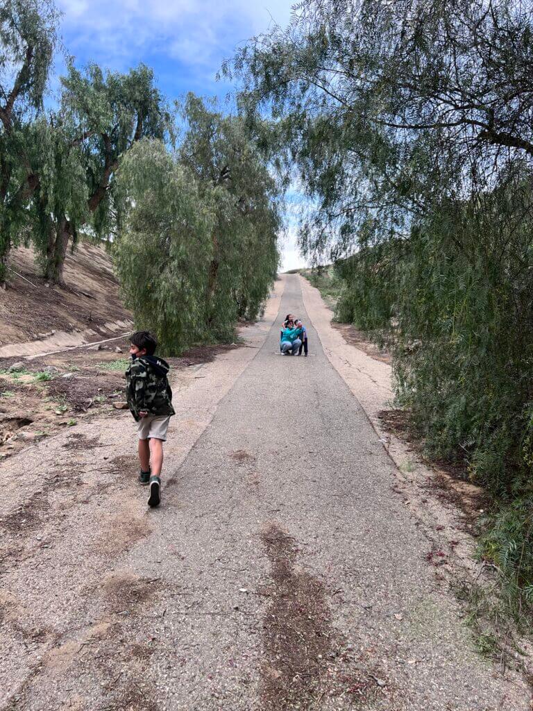 Kids hiking