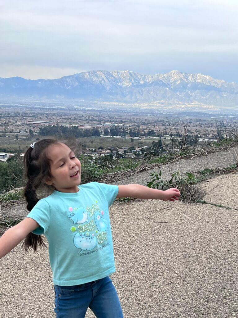 Girl with mountain