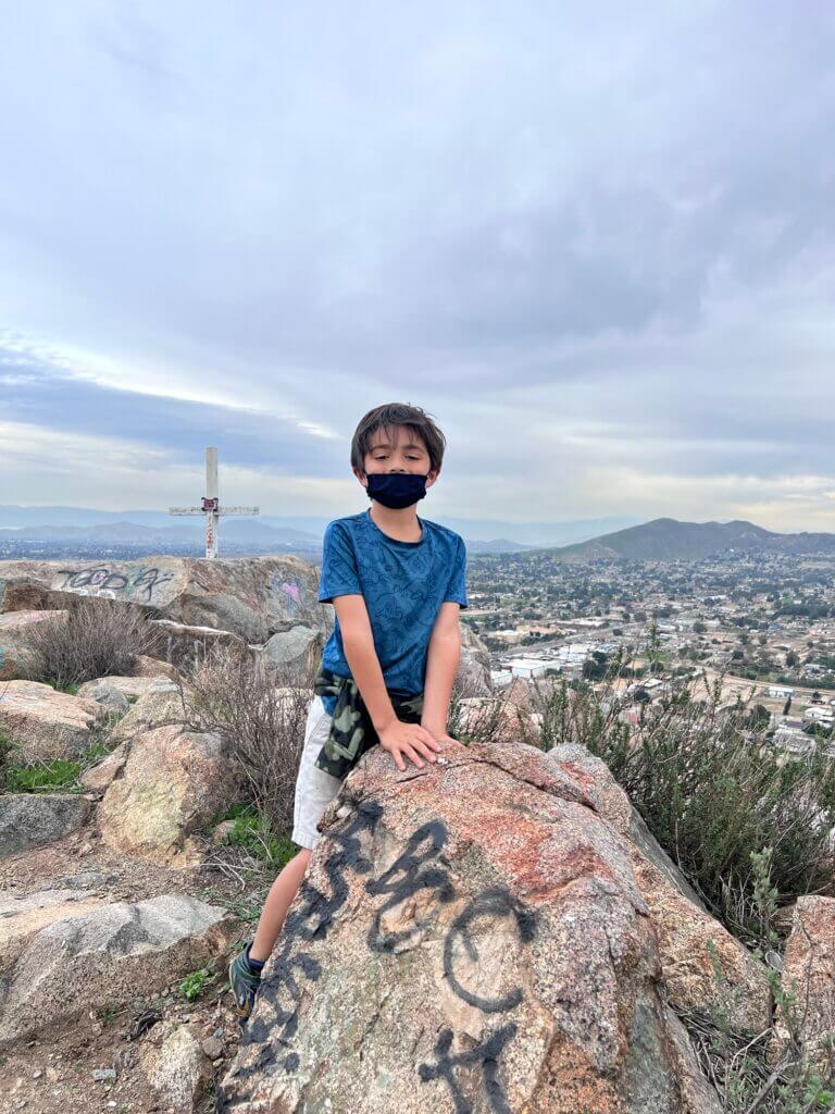 Boy on rock